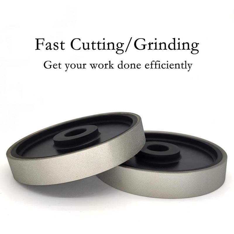 CAQUXIL Diamond Lapidary Jewelry Grinding Wheel 6 Inch with 1 Inch Arbor Hole, Diamond Grinding Wheel for Gem, Marble, Granite, Glass, Ceramics, Cemented Carbide, 1500 Grit - Image 3